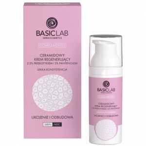 BasicLab Complementis - ceramidowy krem regenerujący z 5% prebiotykiem i 3% pantenolem o lekkiej konsystencji Ukojenie i Odbudowa 50 ml