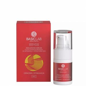 BasicLab Esteticus - emulsyjne serum z 0,3% czystego retinolu, 3% witaminą C i koenzymem Q10 Odnowa i Stymulacja 15 ml