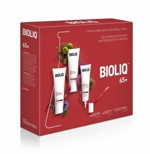 Bioliq promocyjny zestaw 65+ - krem na dzień 50 ml + krem na noc 50 ml + krem do skóry wokół oczu, ust i na dekolt 30 ml