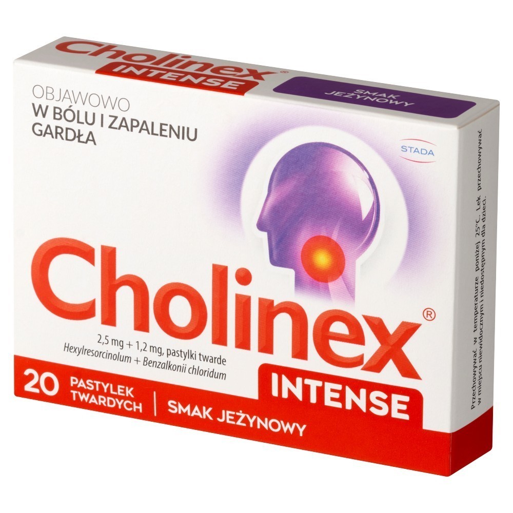 Cholinex Intense x 20 tabl do ssania o smaku jeżynowym