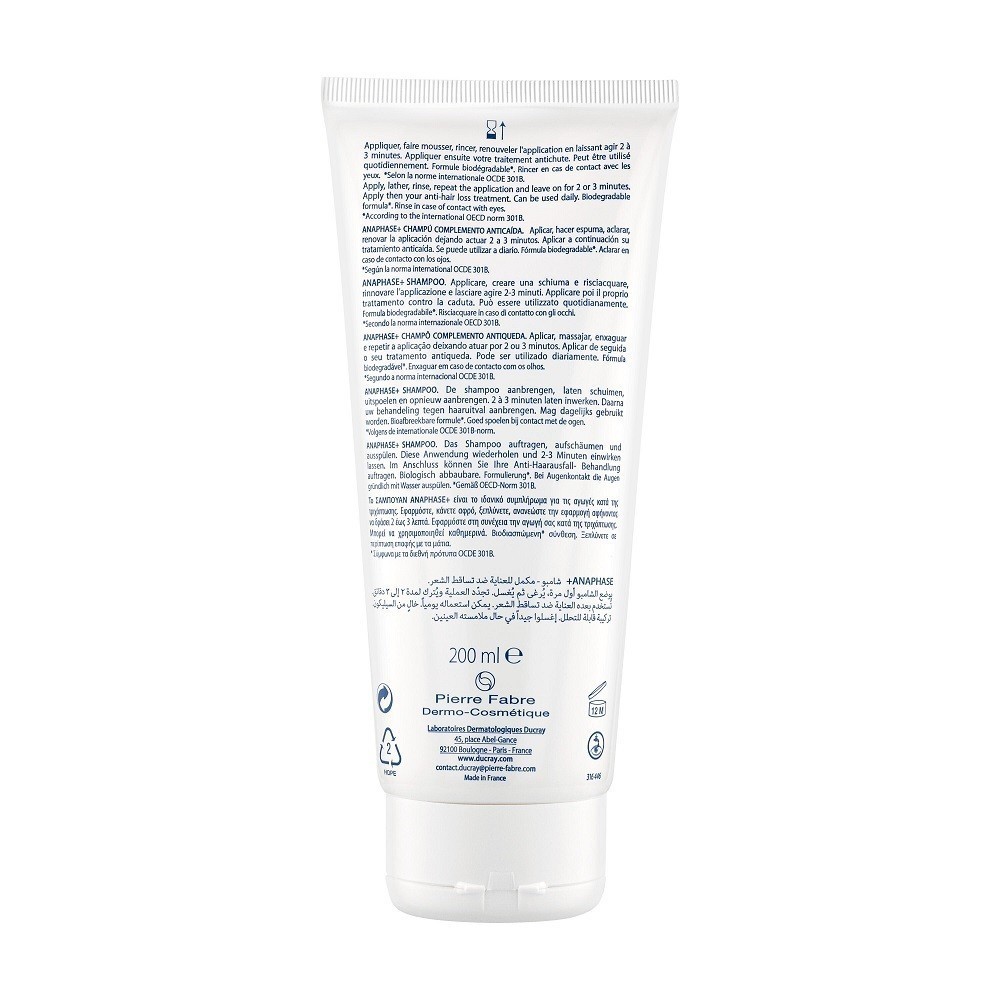 Ducray anaphase+ szampon - uzupełnienie kuracji przeciw wypadaniu włosów 200 ml