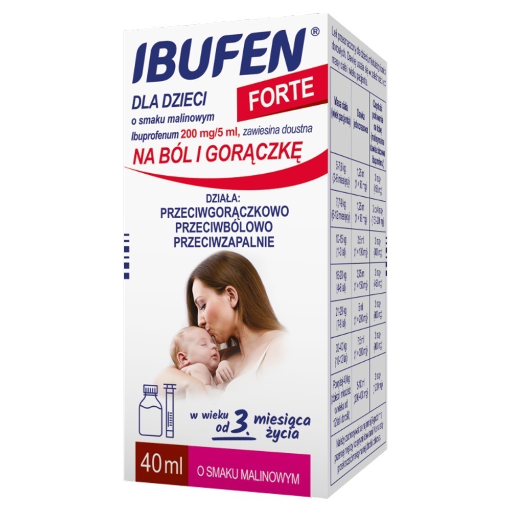 Ibufen forte 200mg/5ml zawiesina dla dzieci o smaku malinowym  40 ml