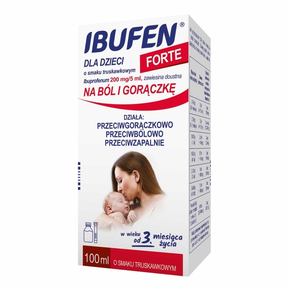 Ibufen forte 200mg/5ml zawiesina dla dzieci o smaku truskawkowym 100 ml