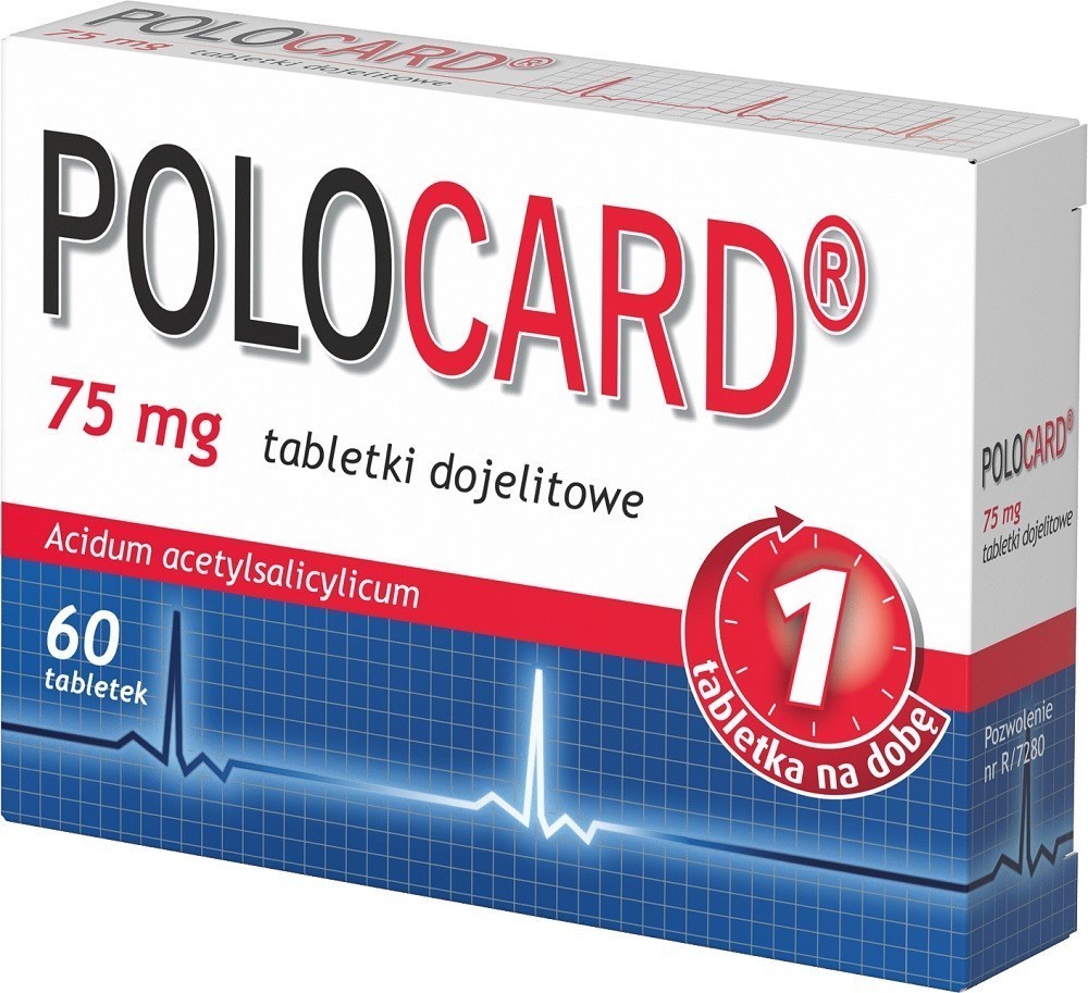 Polocard 75 mg x 60 dojelitowych tabletek powlekanych
