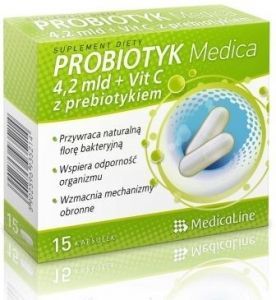 Medicaline Probiotyk Medica 4,2 mld + VitC z prebiotykiem x 15 kaps