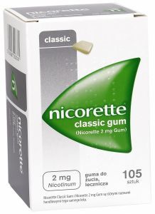 Nicorette Classic gum 2 mg x 105 szt (import równoległy Inpharm)