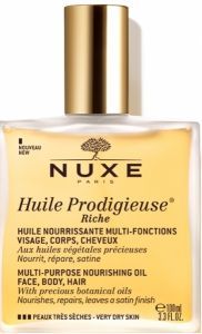 Nuxe prodigieuse huile RICHE - wielofunkcyjny suchy olejek do twarzy, ciała i włosów 100 ml