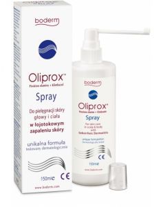 Oliprox spray do stosowania w łojotokowym zapaleniu skóry głowy i ciała 150 ml