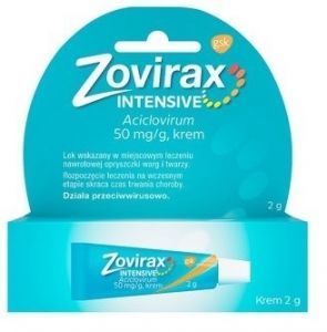 Zovirax Intensive Krem przeciwwirusowy do opryszczki ust i twarzy 50 mg/g 2 g