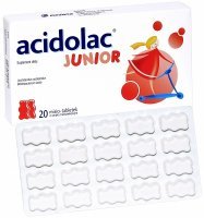 Acidolac junior x 20 misio-tabl o smaku truskawkowym