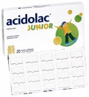 Acidolac junior x 20 misio-tabletek o smaku białej czekolady