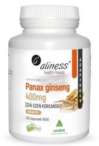 Aliness Panax Ginseng 400 mg (Żeń-szeń Koreański) x 100 kaps vege
