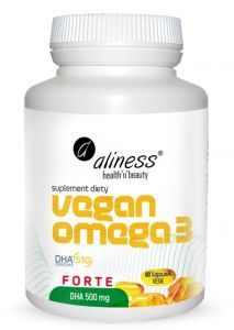 Aliness Vegan Omega 3 FORTE DHA 500 mg x 60 kaps