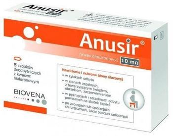 Anusir 10 mg x 5 czopków doodbytniczych
