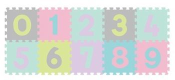 Babyono puzzle piankowe Cyfry Pastelowe x 10 szt (274/02)