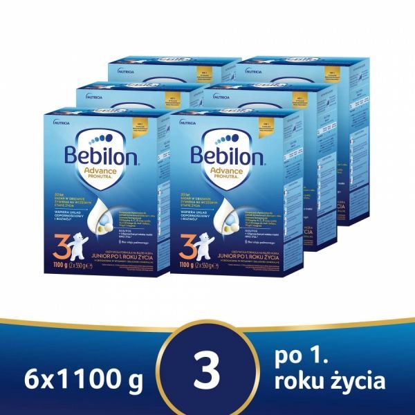 Bebilon 3 z Pronutra Advance w sześciopaku - 6 x 1100 g