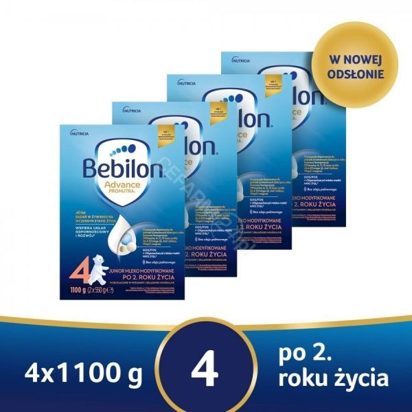 Bebilon 4 z Pronutra Advance w czteropaku - 4 x 1100 g + Zestaw trzech rymowanek maluszka GRATIS !!!