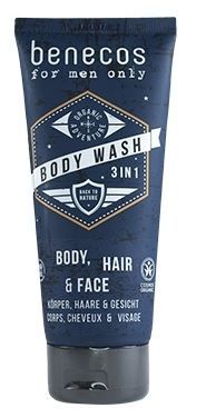 Benecos for Men Only 3w1 Naturalny odświeżający żel do mycia ciała, twarzy i włosów 200 ml