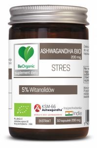 BeOrganic Ashwagandha Bio 200 mg Stres x 50 kaps