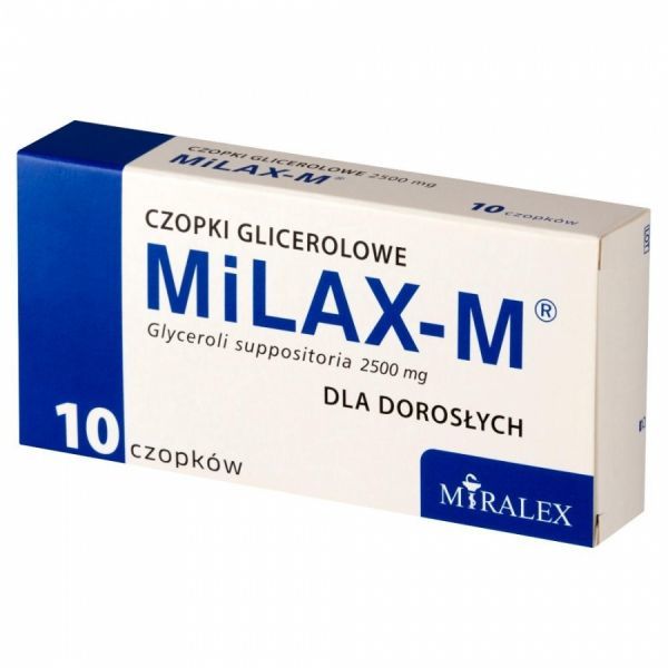 Czopki glicerolowe milax-m dla dorosłych x 10 szt