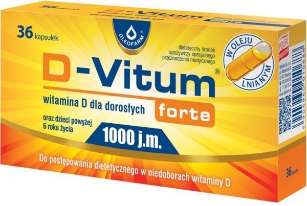 D-Vitum forte 1000 j.m (witamina D dla dorosłych) x 36 kaps