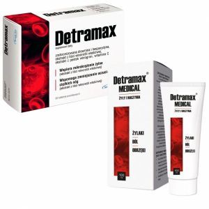 Detramax promocyjny zestaw - Detramax 600 mg x 60 tabl powlekanych + Detramax Medical Żyły i Naczynia żel 100 ml