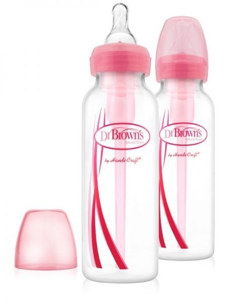 Dr Brown's butelka antykolkowa standardowa OPTIONS (wąska szyjka) 2 x 250 ml duopack (różowa)