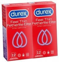 Durex Feel Thin Fetherlite Elite prezerwatywy cienkie przezroczyste x 12 szt w dwupaku (2 x 12 szt)