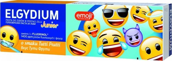 Elgydium Emoji Junior pasta do zębów dla dzieci 7-12 lat o smaku Tutti Frutti 50 ml