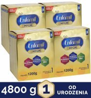 Enfamil Premium MFGM 1 mleko początkowe dla niemowląt od urodzenia w czteropaku 4 x 1200 g (data ważności 29.12.2021)