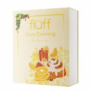 Fluff Cozy Evening Body Care promocyjny zestaw - balsam do ciała 150 ml + mgiełka do ciała i pościeli 100 ml