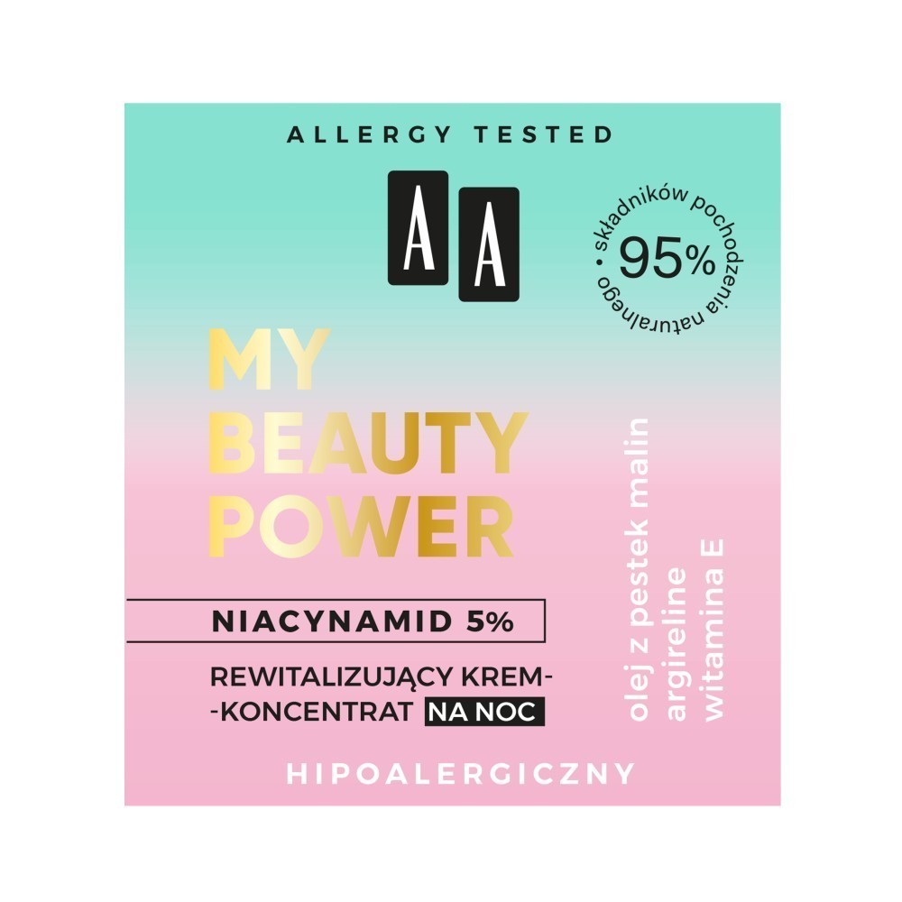 AA My Beauty Power Niacynamid 5% - rewitalizujący krem-koncentrat na noc 50 ml