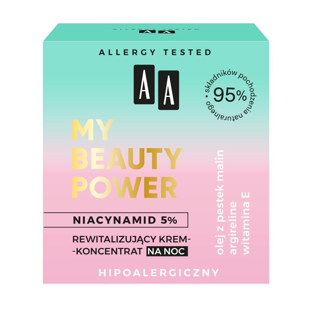 AA My Beauty Power Niacynamid 5% - rewitalizujący krem-koncentrat na noc 50 ml