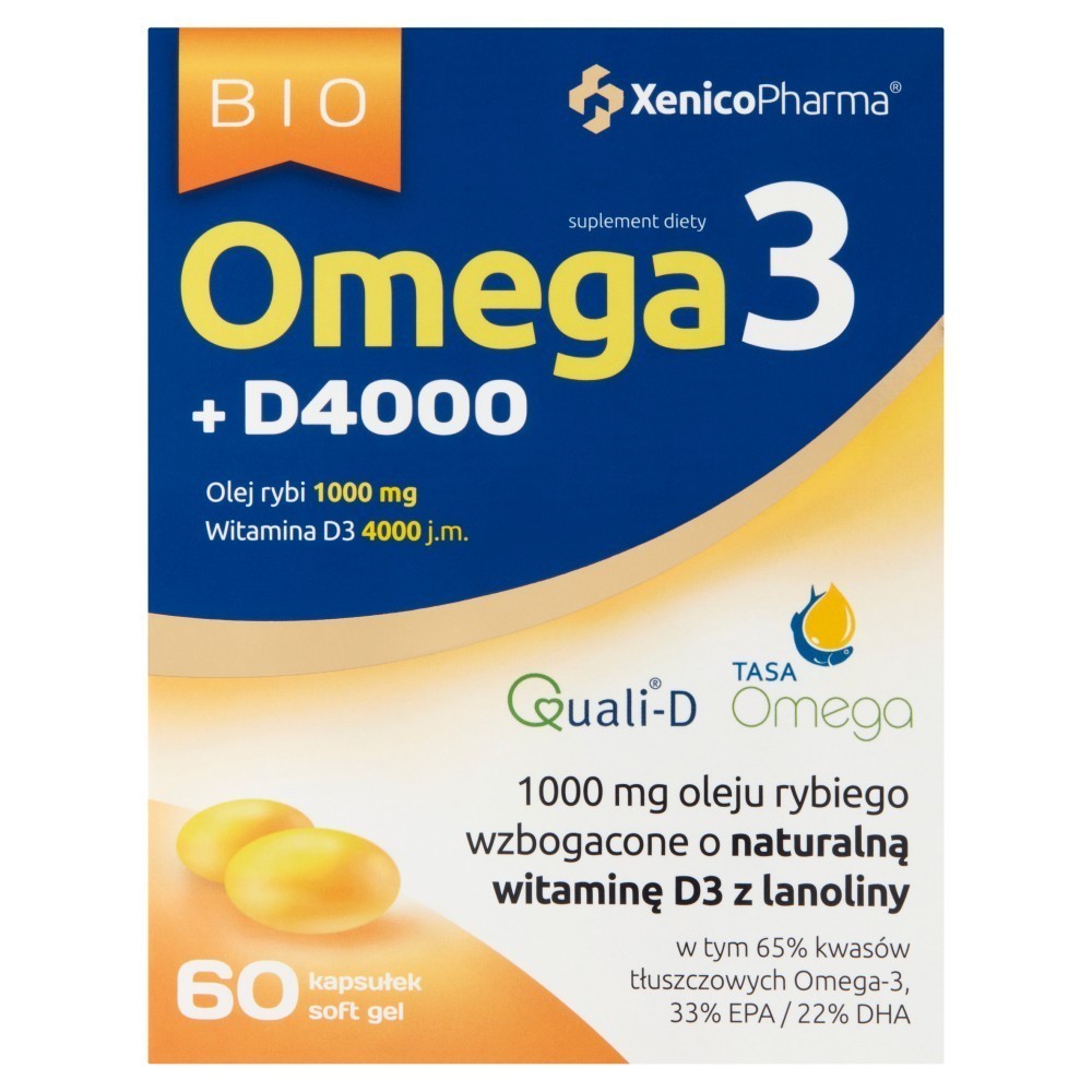 BIO Omega 3 + D4000 x 60 kaps