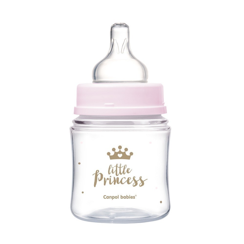 Canpol babies butelka szeroka antykolkowa  EasyStart ROYAL BABY 120 ml (35/233) różowa