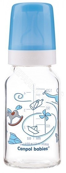 Canpol babies butelka szklana z nadrukiem 120 ml (42/202)