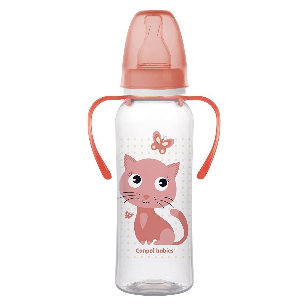 Canpol babies butelka wąska z uchwytem "Cute Animals" 250 ml
