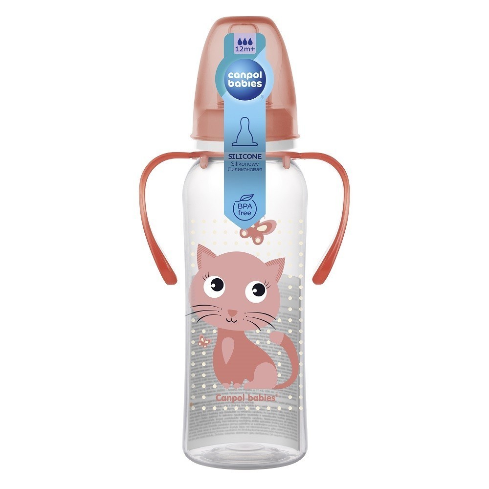 Canpol babies butelka wąska z uchwytem "Cute Animals" 250 ml