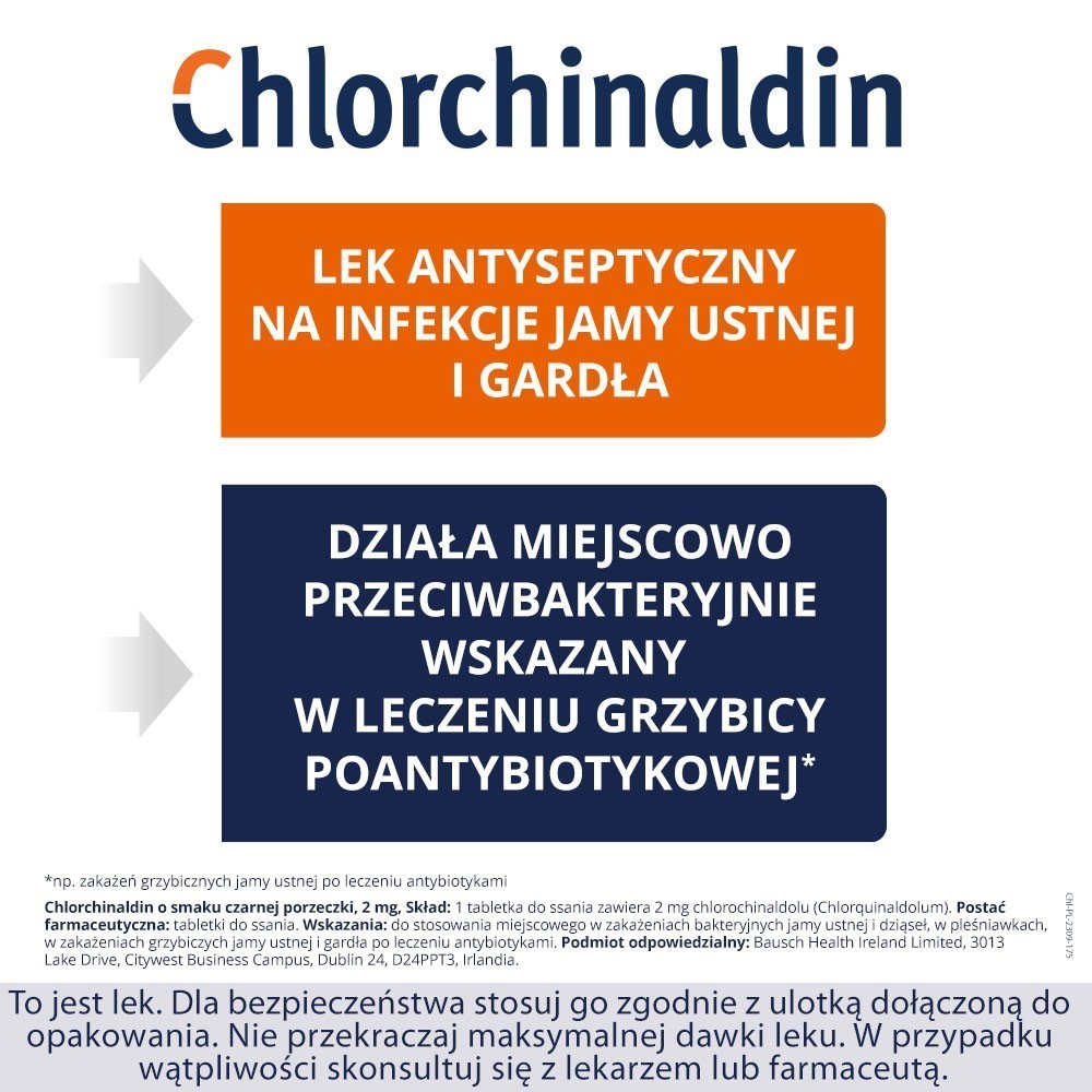Chlorchinaldin porzeczkowy do ssania x 20 tabl