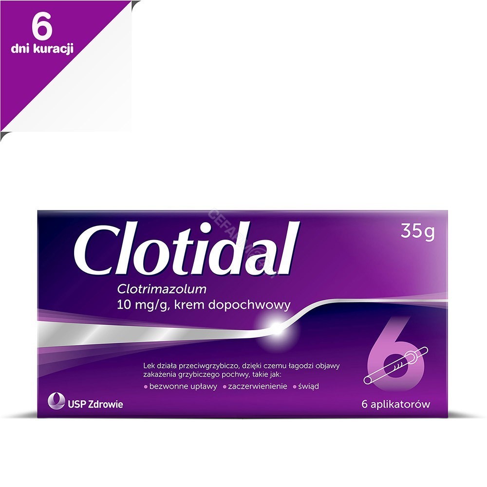 Clotidal 10 mg/g krem dopochwowy 35 g + 6 aplikatorów