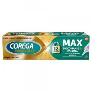 Corega Power Max Mocowanie + Osłona o smaku miętowym krem do protez  40 g