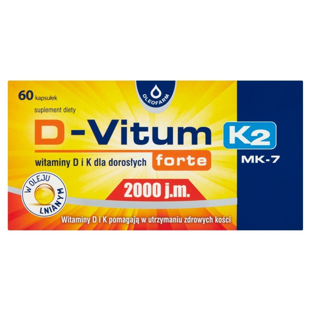 D-Vitum forte 2000 j.m. K2 (witaminy D i K dla dorosłych) x 60 kaps