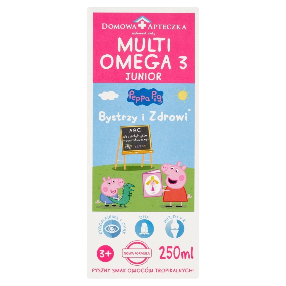 Domowa apteczka multi omega 3 Bystrzy i Zdrowi 250 ml ( smak owoców tropikalnych)
