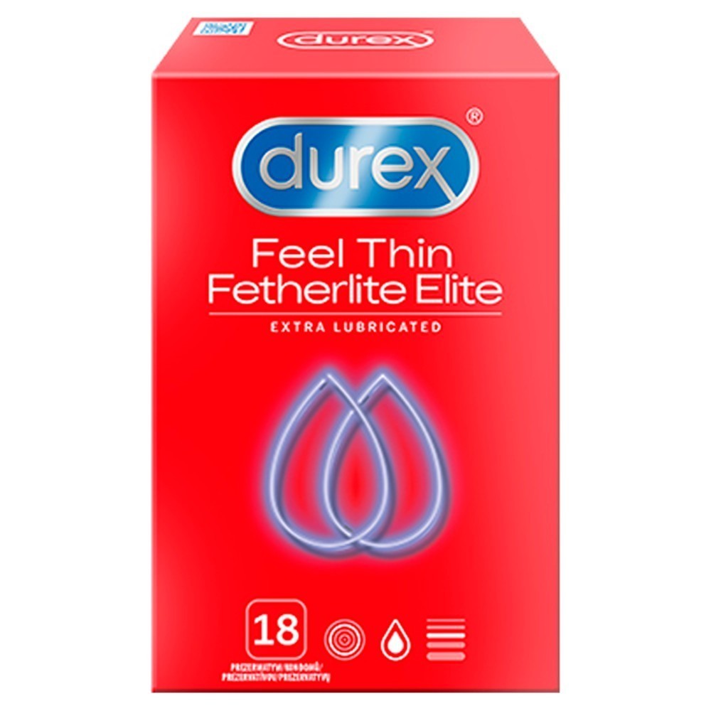 Durex Feel Thin Fetherlite Elite prezerwatywy cienkie przezroczyste x 18 szt