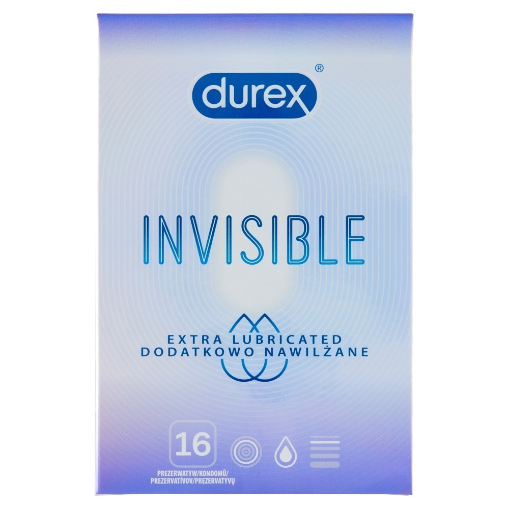 Durex Invisible prezerwatywy supercienkie dodatkowo nawilżane x 16 szt