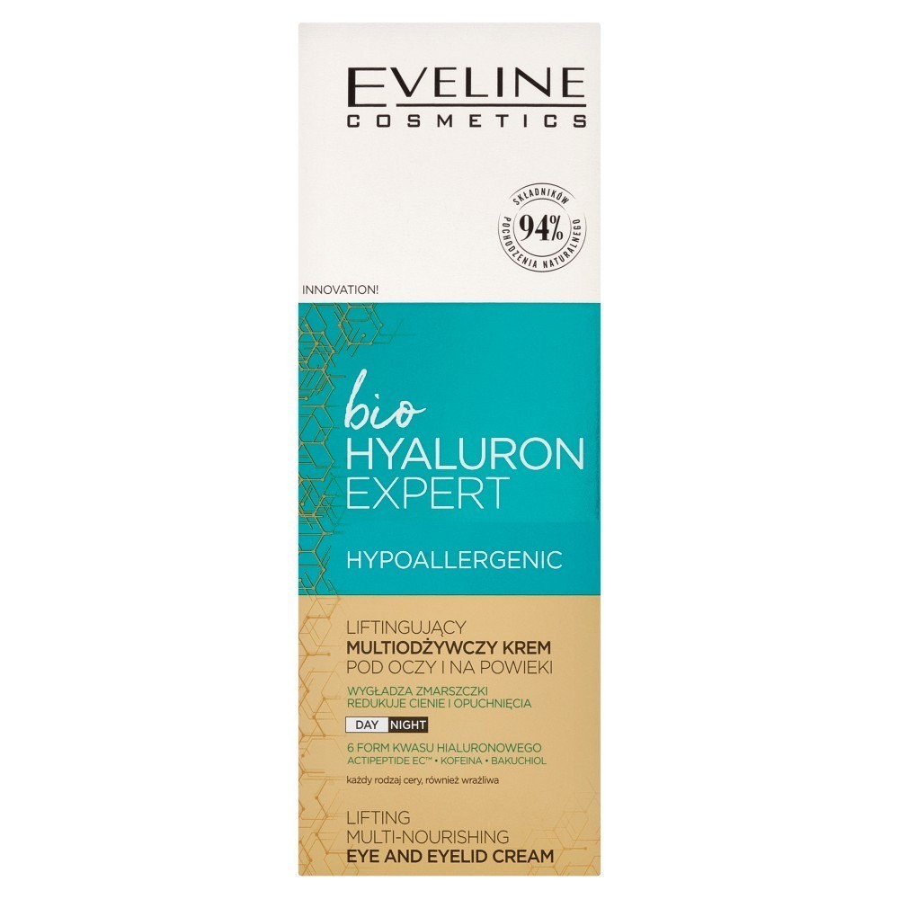 Eveline Bio Hyaluron Expert liftingujący multiodżywczy krem pod oczy i na powieki 20 ml