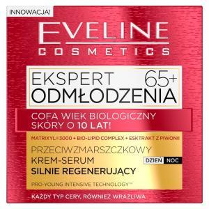 Eveline Expert Odmłodzenia - przeciwzmarszczkowy krem-serum intensywnie regenerujący na dzień i na noc 65+ 50 ml