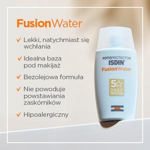 Fotoprotector ISDIN Fusion Water SPF 50 UVB UVA krem do twarzy z bardzo wysoką ochroną przeciwsłoneczną spf50 50 ml
