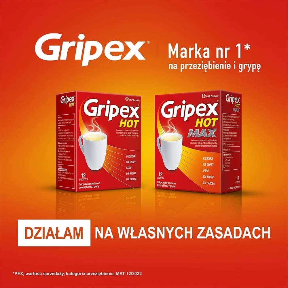 Gripex Hot Max x 12 sasz o smaku cytrynowym