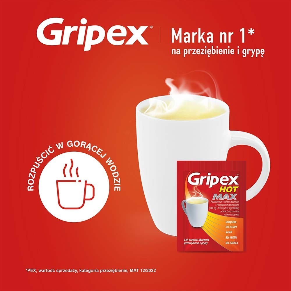 Gripex Hot Max x 8 sasz o smaku cytrynowym